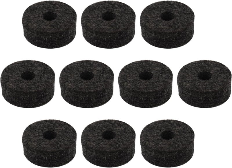 CashBeat 10 Pcs Black Soft Cymbal Stand Felt Washers, Round Drum Felts Replacement, Protect Cymbals & Enhance Sound, Essential Accessories for Drummers - Image 1